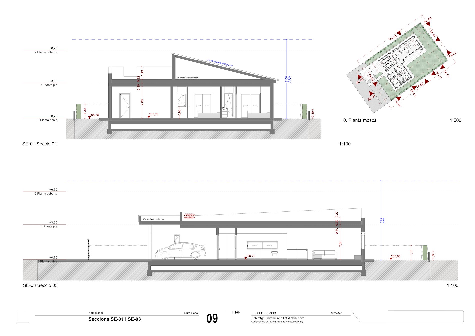 GROUND FLOOR HOUSE, PROJECT FOR IMMEDIATE CONSTRUCTION IN MAIÀ DE MONTCAL